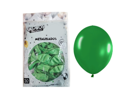 GLOBOS MDC METAL VERDE 9\\" CM03623 X50