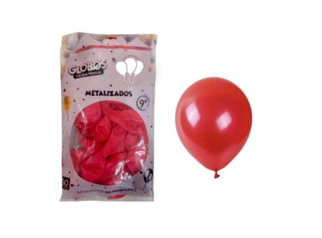 GLOBOS MDC METAL ROJO 9\\" CM03623 X50