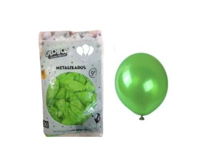 GLOBOS MDC METAL VERDE M. 9\\" CM03623 X50