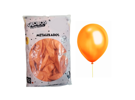 GLOBOS MDC METAL NARANJA 9\\" CM03623 X50