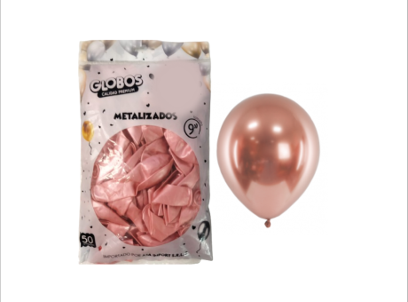 GLOBOS MDC METAL ROSE G. 9\\" CM03623 X50