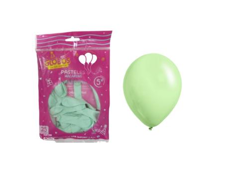 GLOBOS MDC PASTEL VERDE CL 5\\" A1149 X25