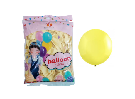 GLOBOS PASTEL AMARILLO 10\\" A1372 X100