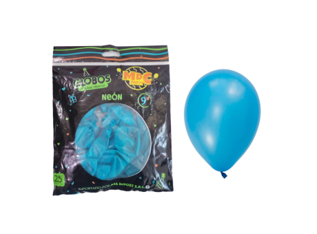 GLOBOS MDC NEON AZUL 9\\" A1150 X25