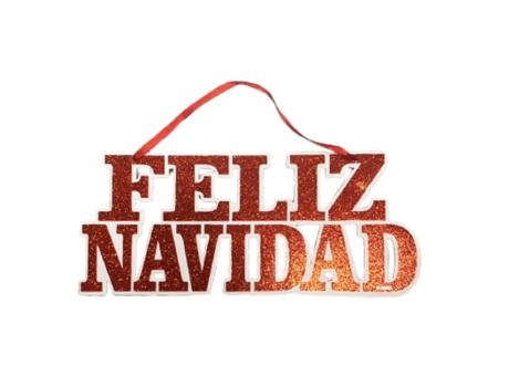 FELIZ NAVIDAD P/COLGAR ROJO 30X13CM 51049