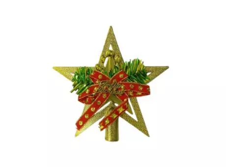 Imagen miniatura de PUNTA DEL ARBOL, ESTRELLA FELIZ NAVIDAD DORADO 13X13CM 51146