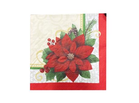 SERVILLETA NAVIDAD 33X33 POISENTTIA ROJO VERDE