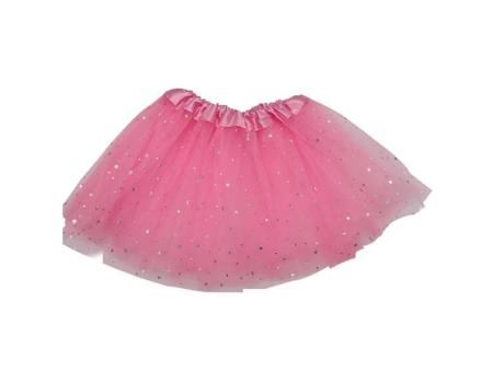 POLLERA TUTU CON BRILLO ROSADO