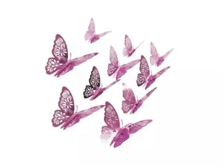 DECO MARIPOSA 3D 12P (8X5/10X6/12X7.5) ROSADO
