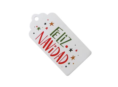 ETIQUETA FELIZ NAVIDAD 10P (5X10CM) BLANCO