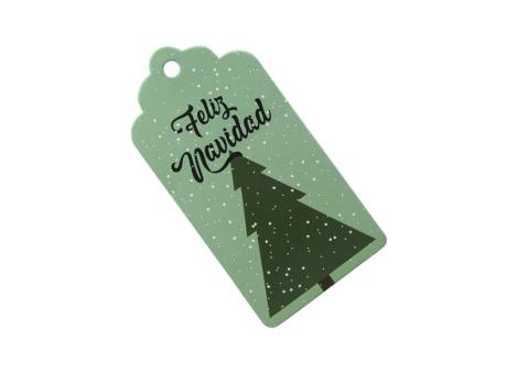 ETIQUETA FELIZ NAVIDAD 10P (5X10CM) VERDE