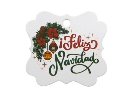 ETIQUETA FELIZ NAVIDAD 10P (6.5X6CM) BLANCO