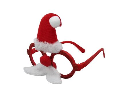 LENTE PLASTICO PAPA NOEL ROJO