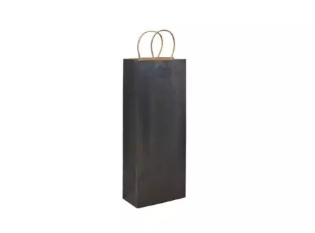 BOLSA DE PAPEL PARA BOTELLA DE VINO (38X15X8) NEGRO