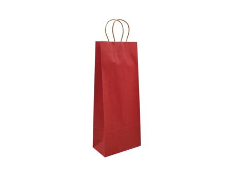 BOLSA DE PAPEL PARA BOTELLA DE VINO (38X15X8) ROJO