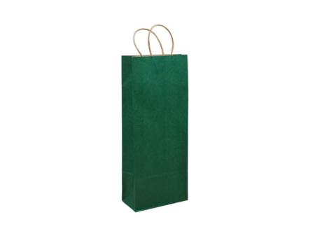 BOLSA DE PAPEL PARA BOTELLA DE VINO (38X15X8) VERDE