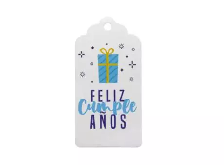 Imagen miniatura de ETIQUETA FELIZ CUMPLEANOS 10P (5X10CM) BLANCO