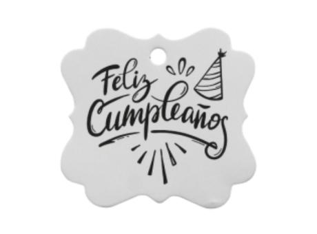 ETIQUETA FELIZ CUMPLEANOS 10P (6.5X6CM) BLANCO