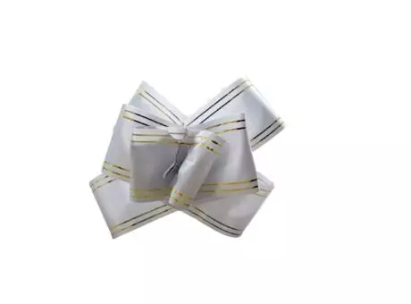 MOÑO  MARIPOSA GUARDABLE GRANDE RAYAS DORADAS,PLASTICO EN BOLSITA,PLATEADO,4.5*68CM