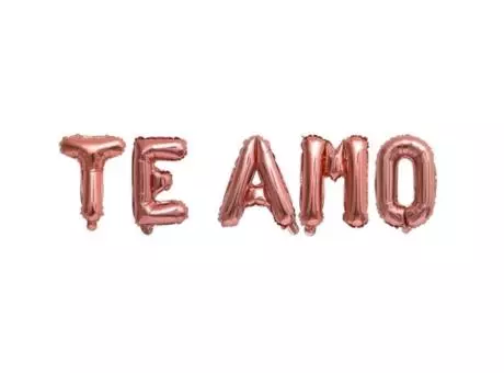 GLOBO \"TE AMO\" 5P (40CM) ROSA DORADO