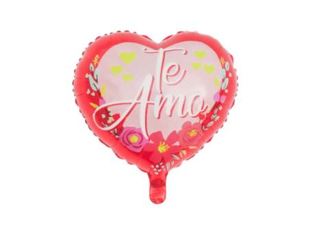 GLOBO CORAZON \"TE AMO\" (45CM) ROJO