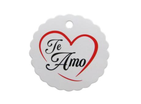 ETIQUETA TE AMO 10P (6.5CM) BLANCO