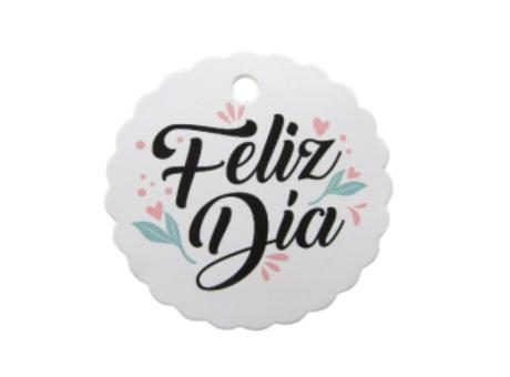 ETIQUETA FELIZ DIA 10P (6.5CM) BLANCO