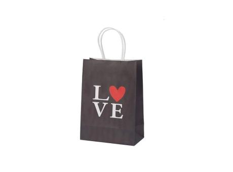 BOLSA PAPEL LOVE 12P (27X21X11CM) NEGRO