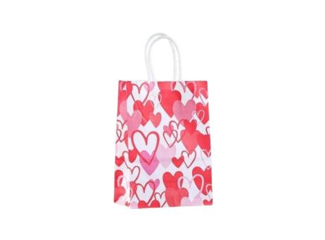 BOLSA PAPEL CORAZON 12P (27X21X11CM) BLANCO