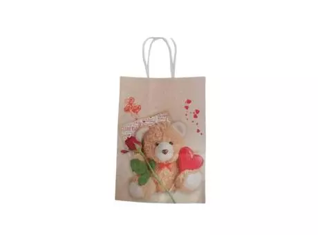 BOLSA PAPEL PELUCHE OSO 12P (27X21X11CM)