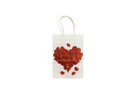 BOLSA PAPEL PETALO DE ROSA CORAZON 12P (27X21X11CM) BLANCO