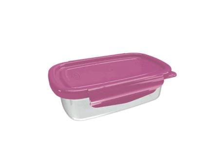 Imagen de RECIPIENTE MEDIANA BAJA CON CERRADURAS 500ML ROSA R. 232.006.102 NITRON