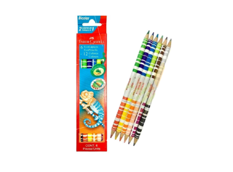 LAPIZ DE COLOR FABER 6 COLORES ECO BICOLOR