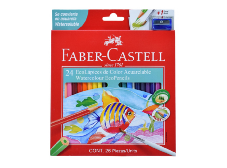 Imagen de LAPIZ COLOR FABER ACUARELA 24 ECO