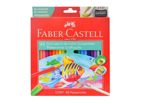 Imagen de LAPIZ COLOR FABER ACUARELA 48 ECO