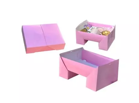 CAJA MESITA BANDEJA DE DESAYUNO ROSA PK011.4