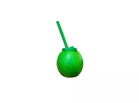 VASO PLAST 300ML C/PAJITA LIMON INJETEM