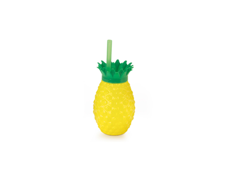 VASO PLAST 300ML C/PAJITA PIÑA 345