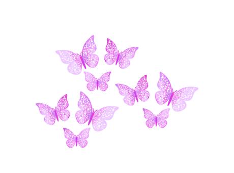DECO MARIPOSA 3D 12P (8X5/10X6/12X7.5) ROSADO