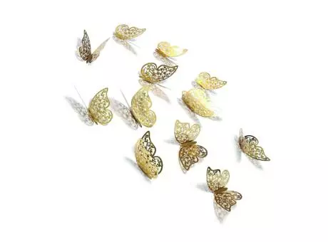 DECO MARIPOSA 3D 12P (8X5/10X6/12X7.5) DORADO