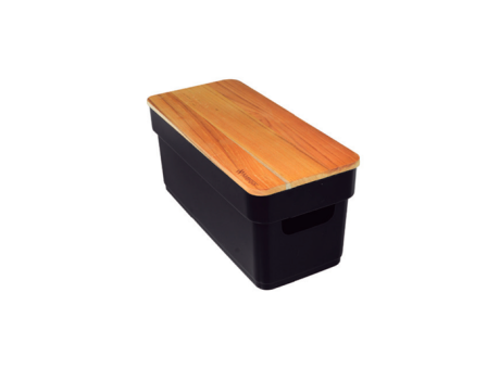 CAJA PLANA CON TAPA DE TECA - NEGRA 2,35L 501.006.M03 NITRON