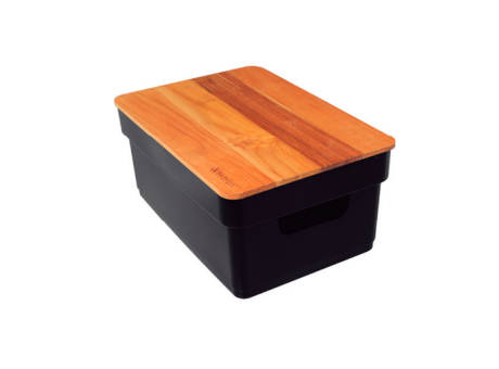 Imagen miniatura de CAJA PLANA CON TAPA DE TECA - NEGRA 3,75L 502.006.M03 NITRON