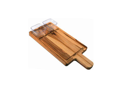 TABLA DE SERVIR DE TECA CON MANGO Y 2 RECIPIENTES 684.004.M00 NITRON