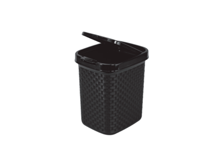 Imagen miniatura de PAPELERA DE RATÁN CON CLIC - NEGRO 4,5 L 453012003 NITRON