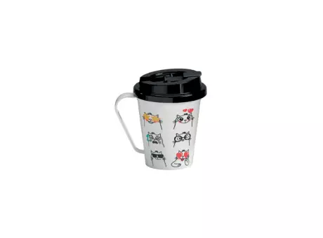 TAZA CON TAPA - GATOS 350ML 550012656 NITRON