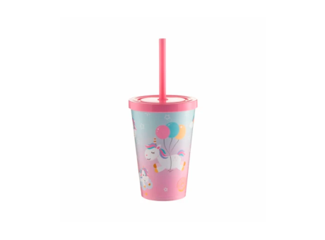 Imagen miniatura de VASO BABY PP 350ML UNICORNIO GLOBO-ROSA BB R: 01195759 NEOPLAS