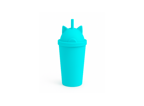 VASO HAPPY ANIMALES PS 350ML GATO -AZULTIFFANY R: 01103922 NEOPLAS