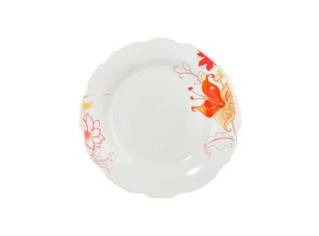 PLATO BLANCO LIRIO NARANJA PLAYO 23CM M9002