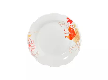 PLATO BLANCO LIRIO NARANJA PLAYO 23CM M9002