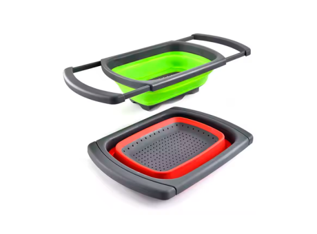 COLADOR PLEGABLE DE SILICONA CON SOPORTE ZDL-2926